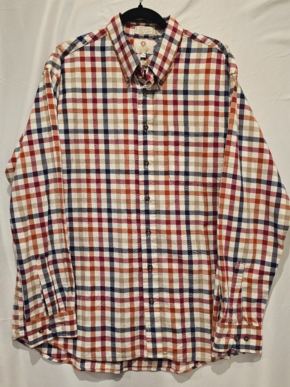 Viyella Men's XL Multicolor Check Plaid Shirt Long Sleeve Button Up